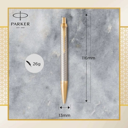 Ручка шариков. Parker IM Premium K323 (CW1931687) Grey GT M син. черн. подар.кор.