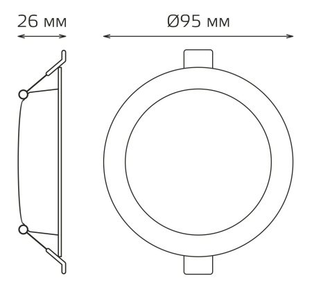 Светильник Gauss Elementary Downlight 5Вт 4000K белый круглый (9100420205)