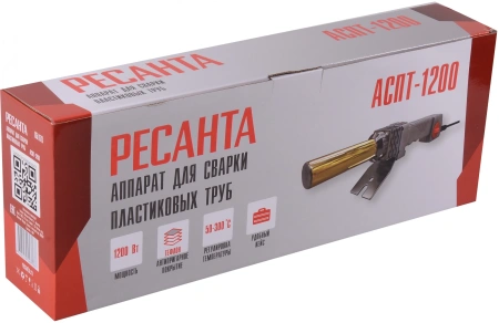 Сварочный аппарат для пластиковых труб Ресанта АСПТ-1200 раструбная 1.2кВт (кейс в комплекте)