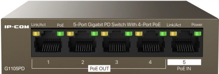 Коммутатор IP-Com G1105PD (L2) 5x1Гбит/с 4PoE 30W неуправляемый