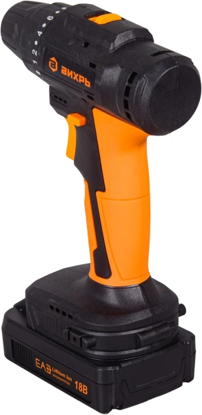 Дрель-шуруповерт Вихрь ДА-18Л-2К/Б аккум. патрон:быстрозажимной (кейс в комплекте) (72/14/22)