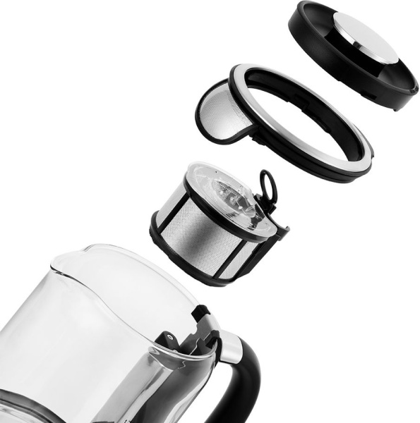 Чайник электрический Kitfort КТ-6116 1.7л. 2200Вт нержавеющая сталь/черный (корпус: стекло)