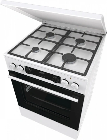 Плита Комбинированная Gorenje GKS6C71WF белый (металлическая крышка) реш.чугун