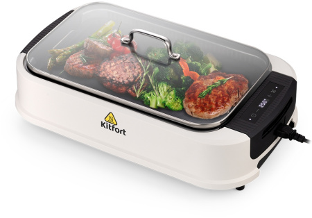 Электрогриль Kitfort КТ-1685 1500Вт белый/черный