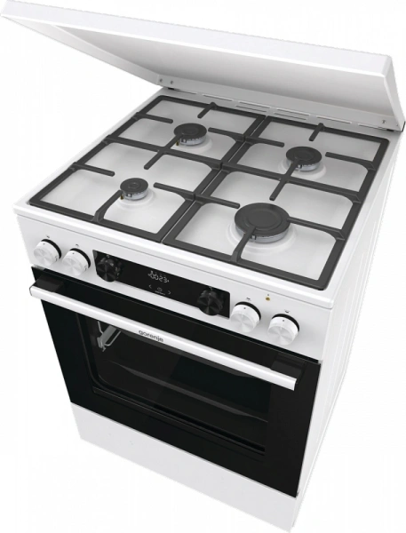 Плита Комбинированная Gorenje GKS6C71WF белый (металлическая крышка) реш.чугун