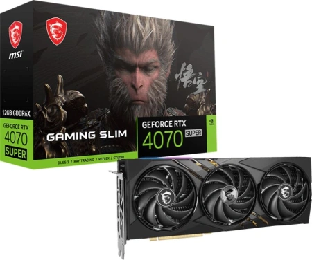 Видеокарта MSI PCI-E 4.0 RTX 4070 SUPER 12G GAM SLIM WE NVIDIA GeForce RTX 4070 Super 12Gb 192bit GDDR6X 2475/21000 HDMIx1 DPx3 HDCP Ret