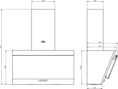 Вытяжка каминная Elikor Титан 50П-430-К3Д черный управление: кнопочное (1 мотор)