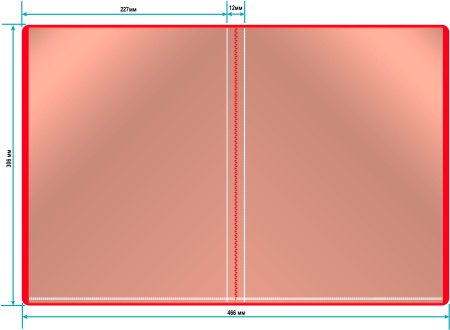 Папка с 20 прозр.вклад. Бюрократ -BPV20RED A4 пластик 0.6мм торц.карм с бум. встав красный