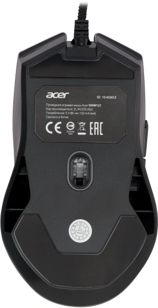 Мышь Acer OMW121 черный оптическая (6400dpi) USB (6but)