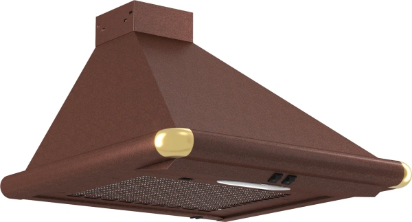Вытяжка каминная Elikor Сатурн 50П-180-В1Л медный антик/золотистый управление: кнопочное (1 мотор)