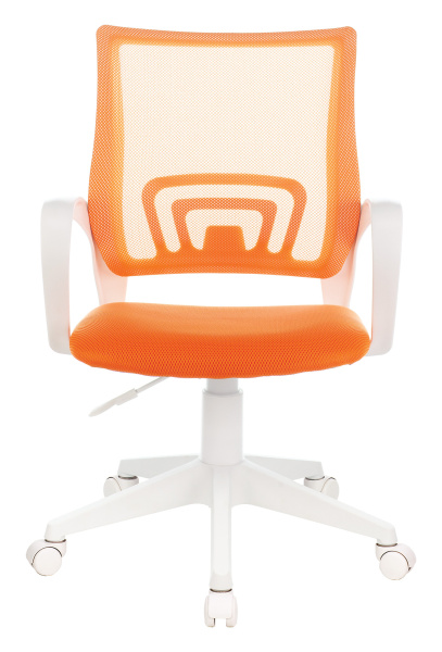 Кресло Бюрократ CH-W695NLT оранжевый TW-38-3 TW-96-1 сетка/ткань крестов. пластик пластик белый