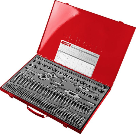 Набор метчиков и плашек Зубр 28119-H110_z01 110 предметов (жесткий кейс)