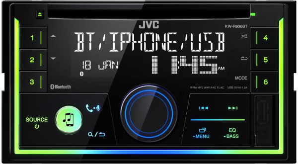 Автомагнитола JVC KW-R930BT 2DIN 4x50Вт v3.0 RDS