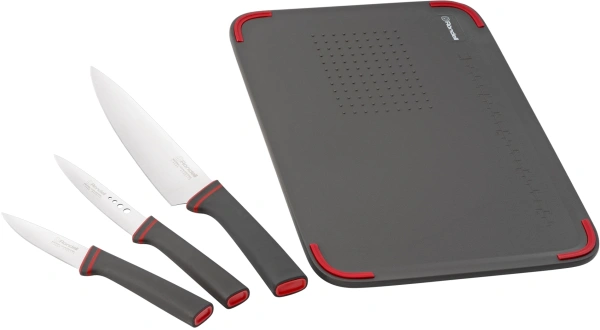 Набор ножей кухон. Rondell RD-1491 компл.:4предм. разд.дос. серый/красный блистер