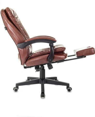 Кресло руководителя Бюрократ T-9950MSG-F коричневый эко.кожа крестов. пластик подст.для ног