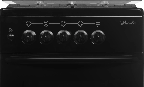 Плита Газовая Лысьва ГП 400 МС-2у черный (стеклянная крышка) реш.чугун