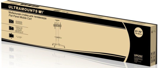 Подставка для телевизора Ultramounts UM262 черный 37"-75" макс.50кг напольный мобильный