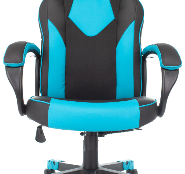 Кресло игровое Zombie GAME 17 черный/синий текстиль/эко.кожа крестов. пластик