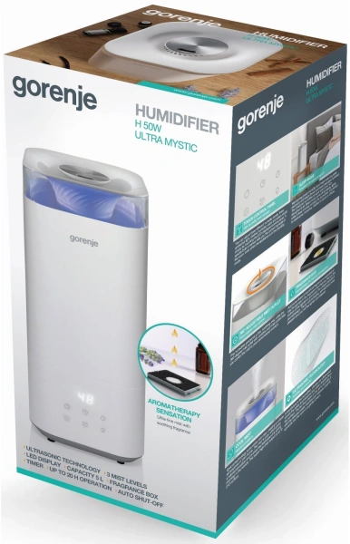 Увлажнитель воздуха Gorenje H50W 26Вт (ультразвуковой) белый