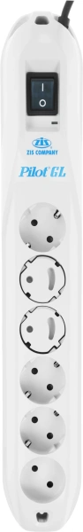 Сетевой фильтр Pilot GL 5м (6 розеток) белый (коробка)