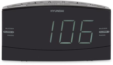 Радиобудильник Hyundai H-RCL238 черный LCD подсв:белая часы:цифровые FM