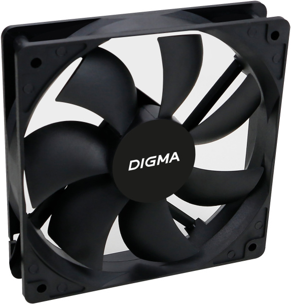 Вентилятор для корпуса Digma DFAN-120-7 120х120x25 черный 3-pin 4-pin (Molex) 23дБ Ret
