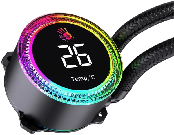 Система водяного охлаждения Bloody BD-LC240ARGB2 ARGB Soc-AM5/AM4/1200/1700/1851 черный 4-pin 22-35dB Al+Cu LCD 260W 1100gr Ret (BD-LC240ARGB2-BK)