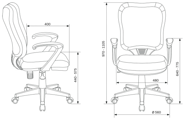 Кресло Бюрократ Ch-540AXSN черный 26-28 крестов. пластик