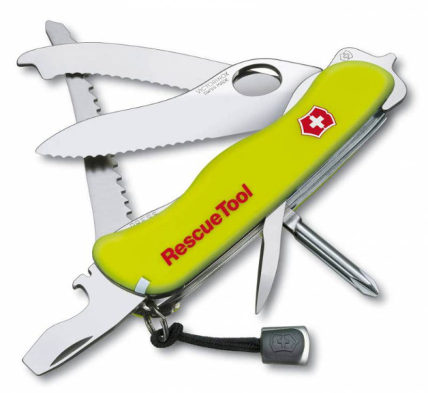 Нож перочинный Victorinox RescueTool One Hand (0.8623.MWN) 111мм 12функц. салатовый карт.коробка