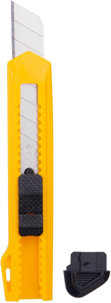 Нож канцелярский Deli E2001 шир.лез.18мм сталь ассорти пакет с европод.