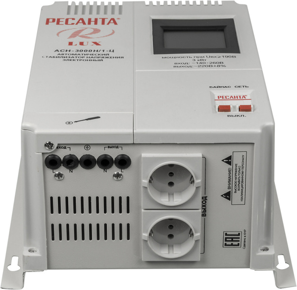 Стабилизатор напряжения Ресанта АСН-3000Н/1-Ц однофазный серый (63/6/21)