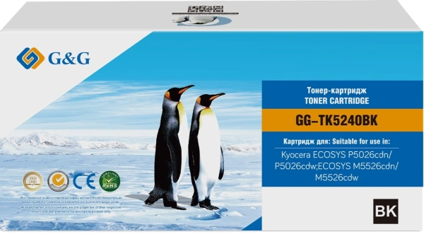 Картридж лазерный G&G GG-TK5240BK черный (4000стр.) для Kyocera ECOSYS P5026cdn/P5026cdw;ECOSYS M5526cdn/M5526cdw