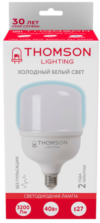Лампа светодиодная Thomson TH-B2365 40Вт цок.:E27 цилин. 220B 6500K св.свеч.бел.хол. T120 (упак.:1шт)