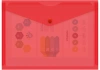 Конверт на кнопке Бюрократ -PK804A5RED A5 пластик 0.18мм красный