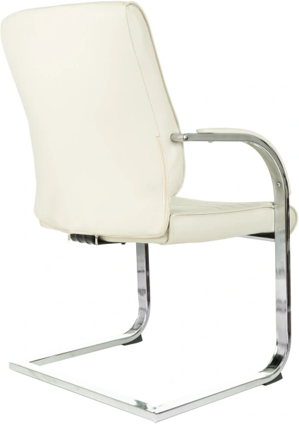 Кресло Бюрократ T-8010-LOW-V слоновая кость эко.кожа полозья