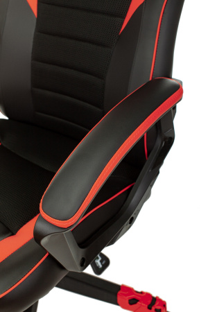 Кресло игровое Zombie GAME 16 черный/красный текстиль/эко.кожа крестов. пластик