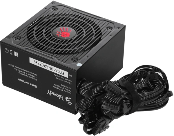 Блок питания Bloody ATX 500W BD-PS500W 80 PLUS WHITE (20+4pin) APFC 120mm fan 6xSATA RTL