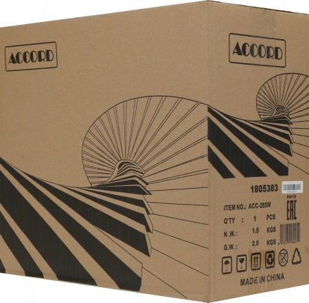 Корпус Accord ACC-265W белый без БП mATX 1x80mm 1x92mm 2x120mm 2xUSB2.0 1xUSB3.0 1xUSB3.1 audio
