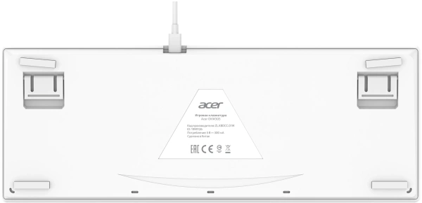 Клавиатура Acer OKW305 механическая белый USB Multimedia for gamer LED (ZL.KBDCC.01W)
