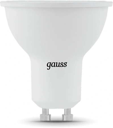 Лампа светодиодная Gauss MR16 5Вт цок.:GU10 спот 220B 3000K св.свеч.бел.теп. MR16 (упак.:1шт) (101506105)