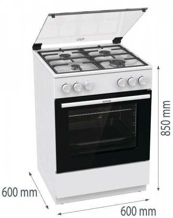 Плита Газовая Gorenje GG6A11WF белый