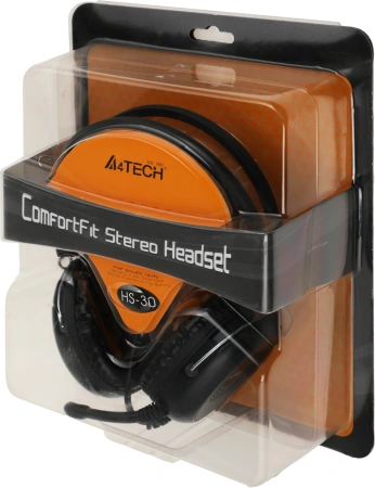 Наушники с микрофоном A4Tech HS-30 черный 2м мониторные оголовье