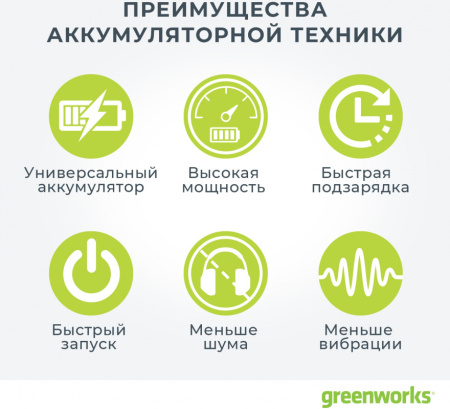 Снегоуборщик электр. Greenworks GD40SSK4