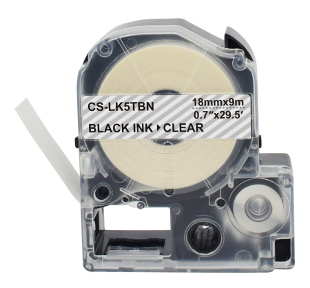 Картридж ленточный Cactus CS-LK5TBN LK-5TBN черный на прозрачном 18x9 для Epson LW400/LW700/LW600P/LW1000P/K400/Z700/Z900