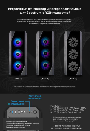 Корпус Zalman N5 TF черный без БП ATX 5x120mm 2xUSB2.0 1xUSB3.0 audio bott PSU