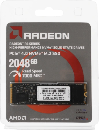 Накопитель SSD AMD PCIe 4.0 x4 2TB R3MP42048G8 Radeon M.2 2280