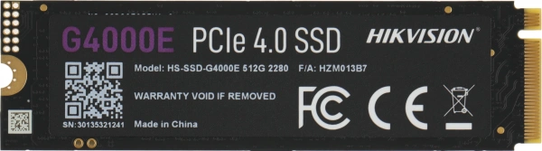 Накопитель SSD Hikvision PCIe 4.0 x4 512GB HS-SSD-G4000E/512G HS-SSD-G4000E/512G Hiksemi G4000E M.2 2280