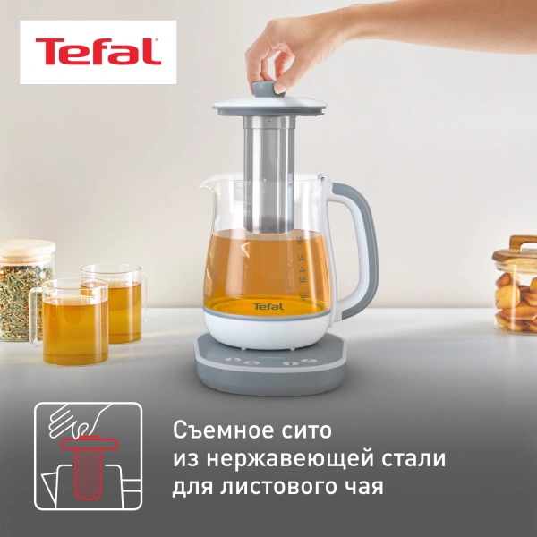 Чайник электрический Tefal BJ551B10 1.5л. белый (корпус: стекло)