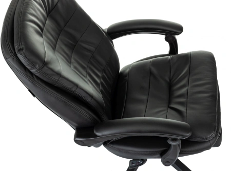 Кресло руководителя Бюрократ T-9950MSG-F черный эко.кожа крестов. пластик подст.для ног