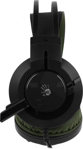 Наушники с микрофоном A4Tech Bloody J450 черный/зеленый 1.8м мониторные оголовье (J450)